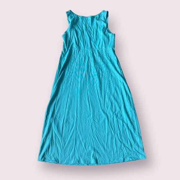 Women’s Boden Teal Eyelet Detail Modal Cotton Tank Dress Size 12 - Picture 8 of 10